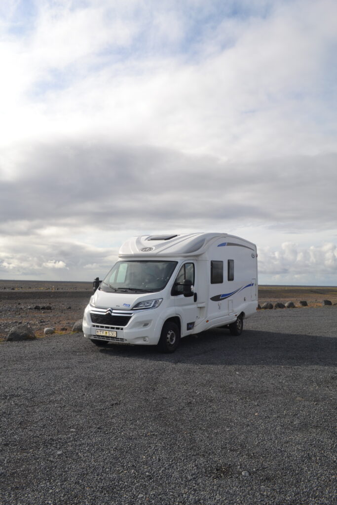 camper van parked in Iceland