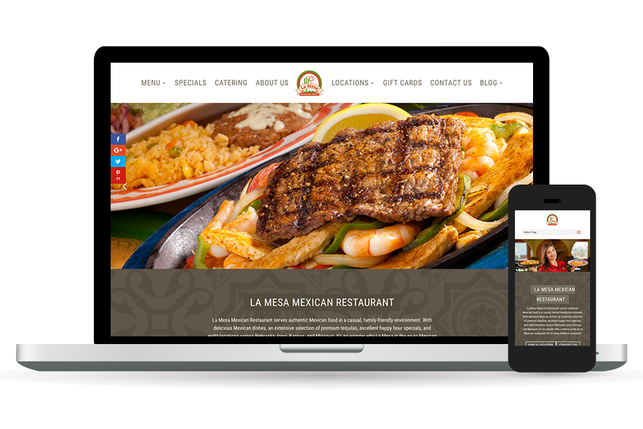 La Mesa Mexican Restaurant Website Homepage