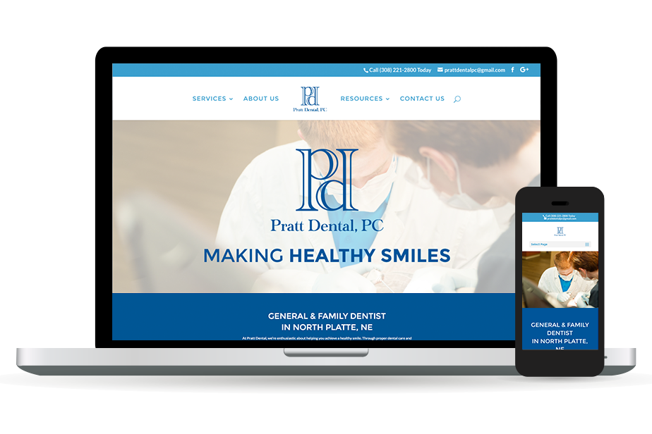 Pratt Dental Website Homepage