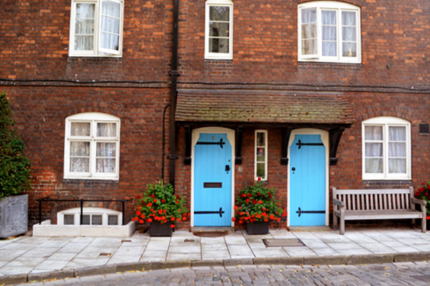 adorable brick homes near the Tower of London